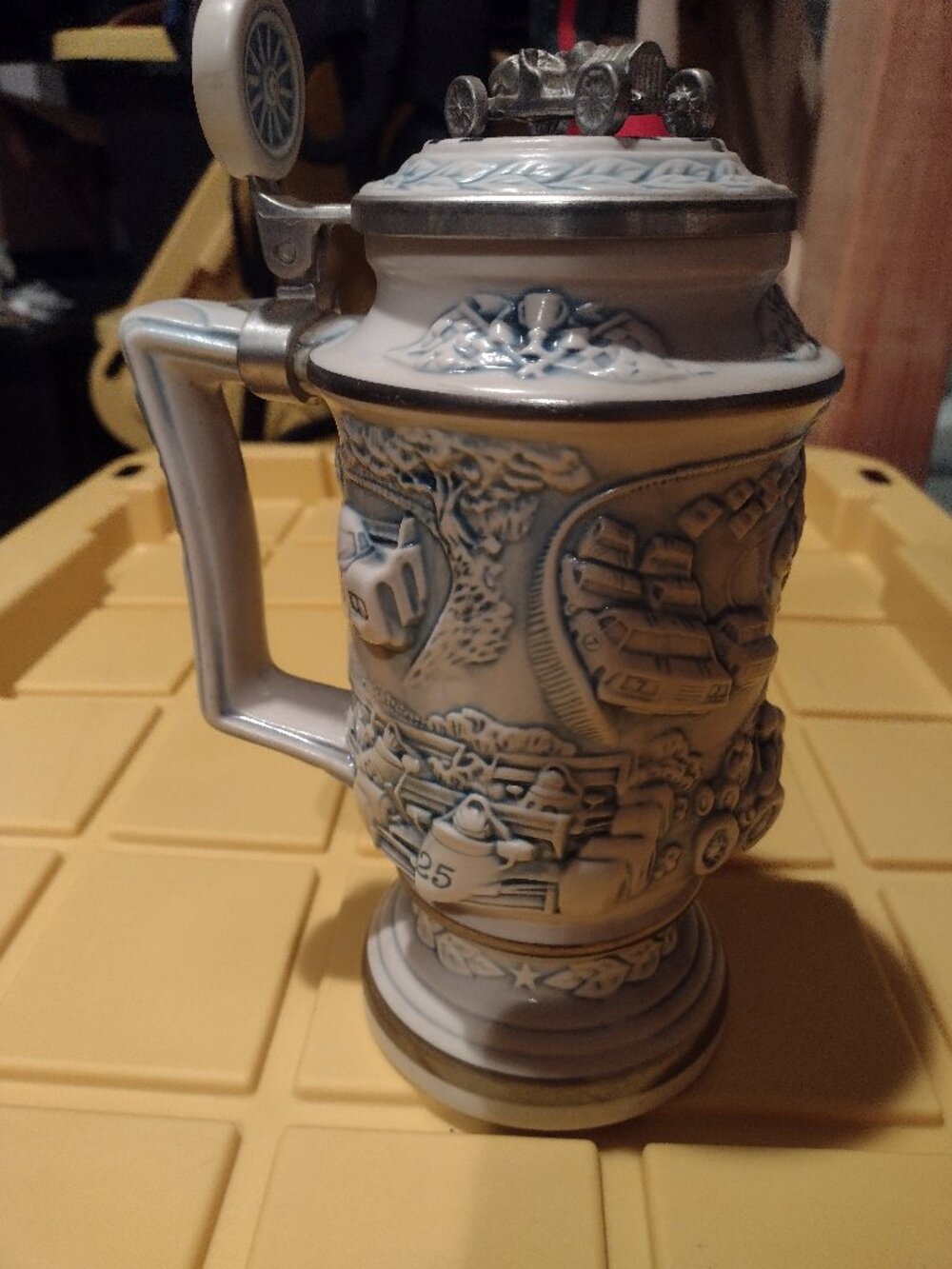 Vintage Avon Racing Car Stein handcrafted in Brazil limited edition